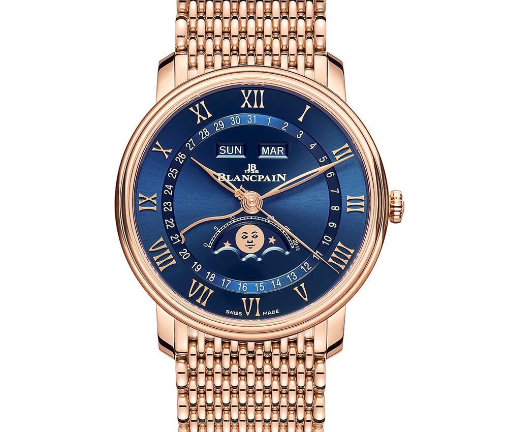 blancpain villeret quantieme complet gold milanese starp