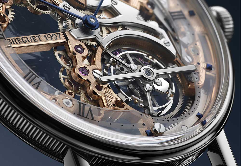 breguet classique tourbillon extra thin skeleton 5395 tourbillon closeup