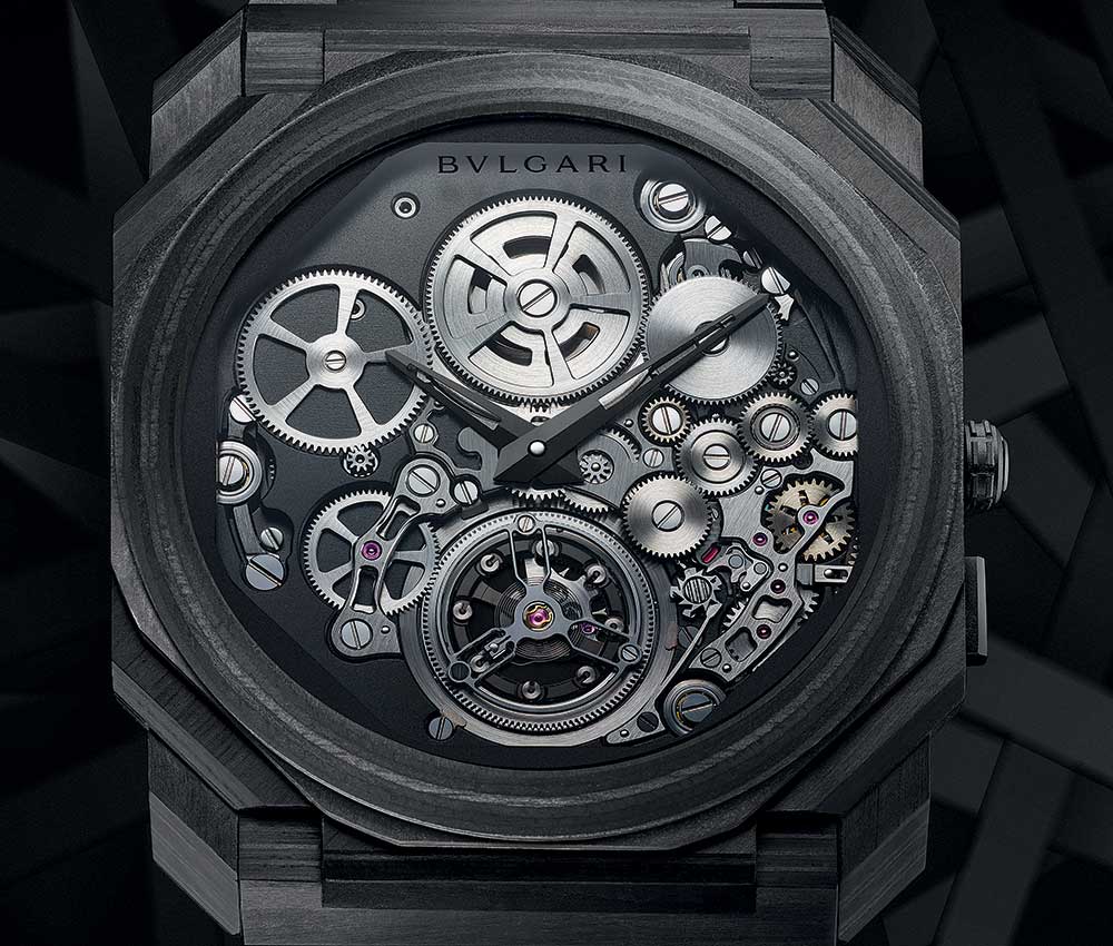 bulgari octo finissimo tourbillon carbon closeup