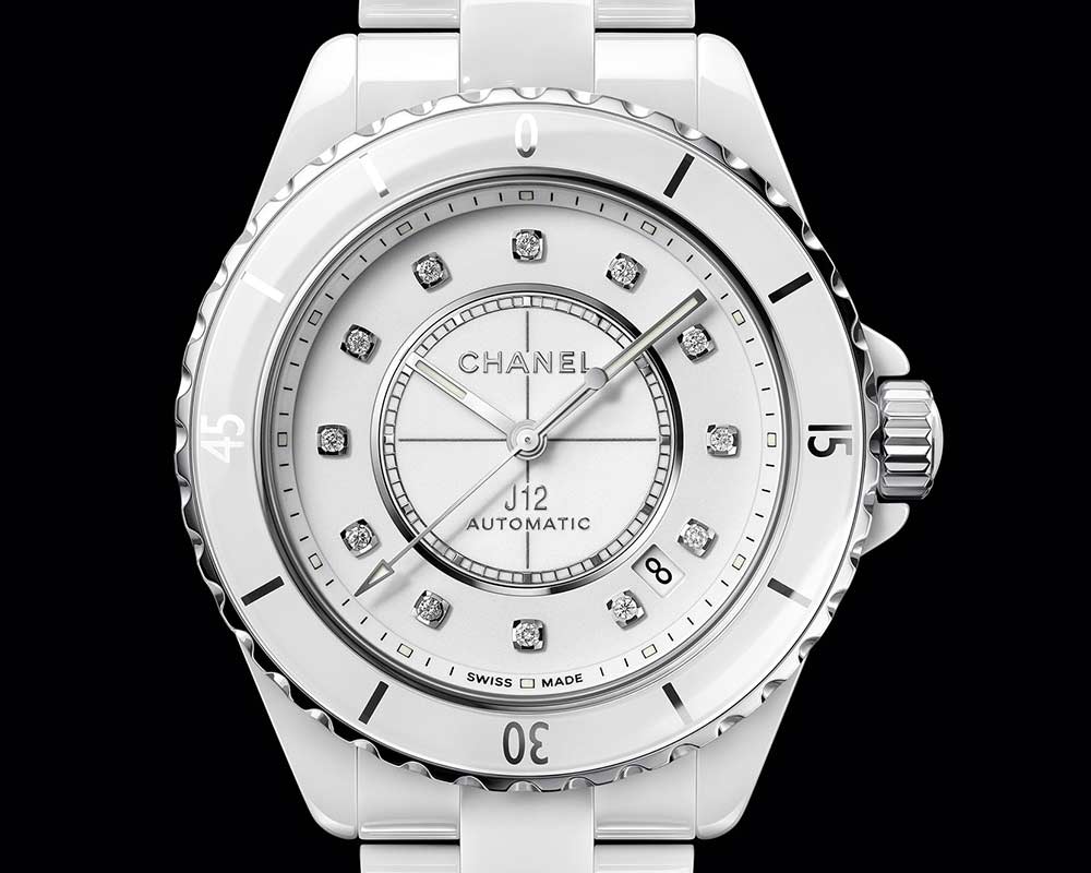 chanel j12 2019 white diamonds closeup