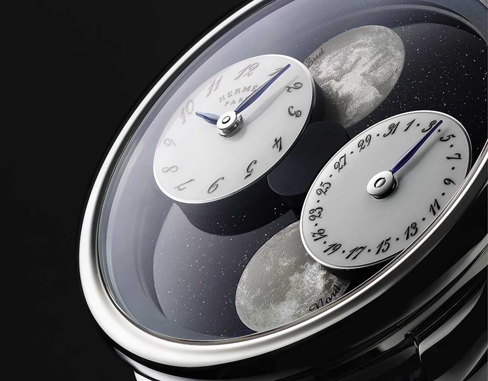 hermes arceau heure de la lune closeup aventurine