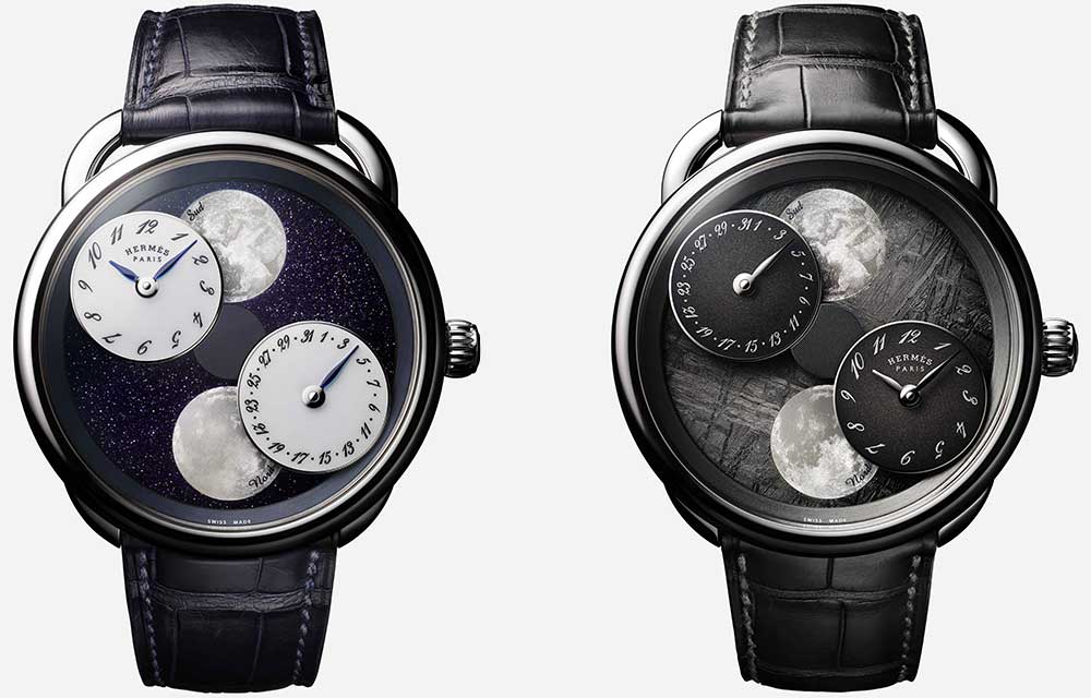 hermes arceau heure de la lune both dials