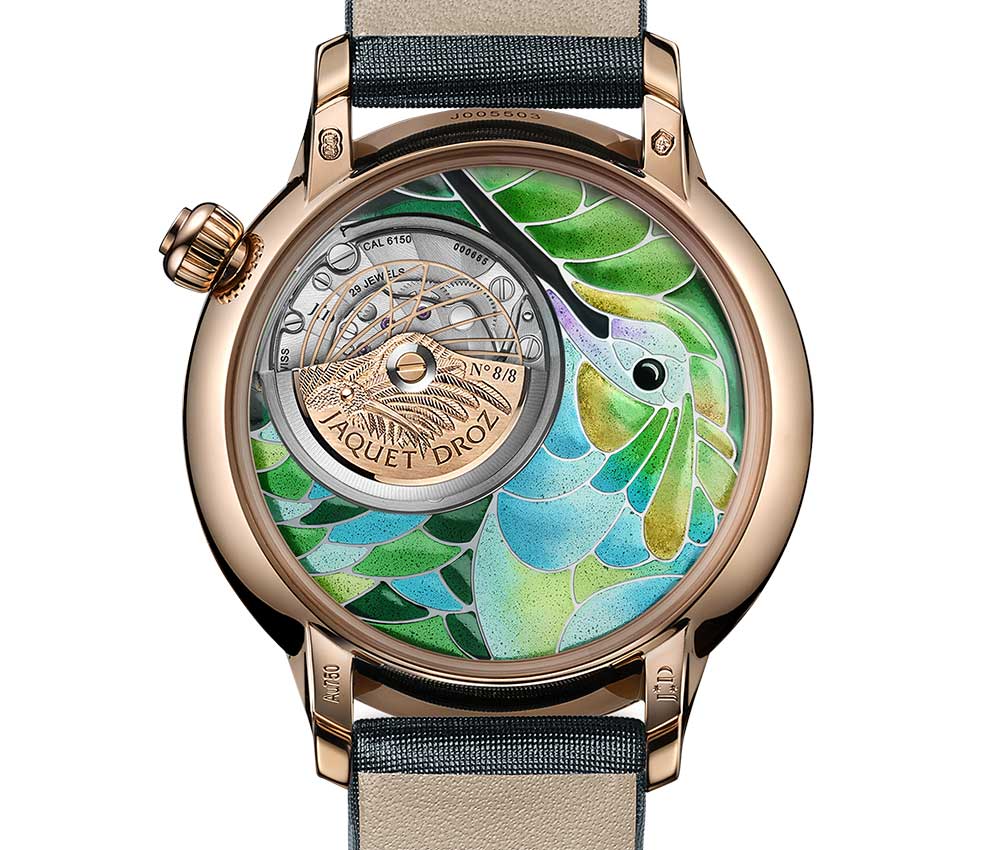 jaquet droz smalta santa clara colibri caseback