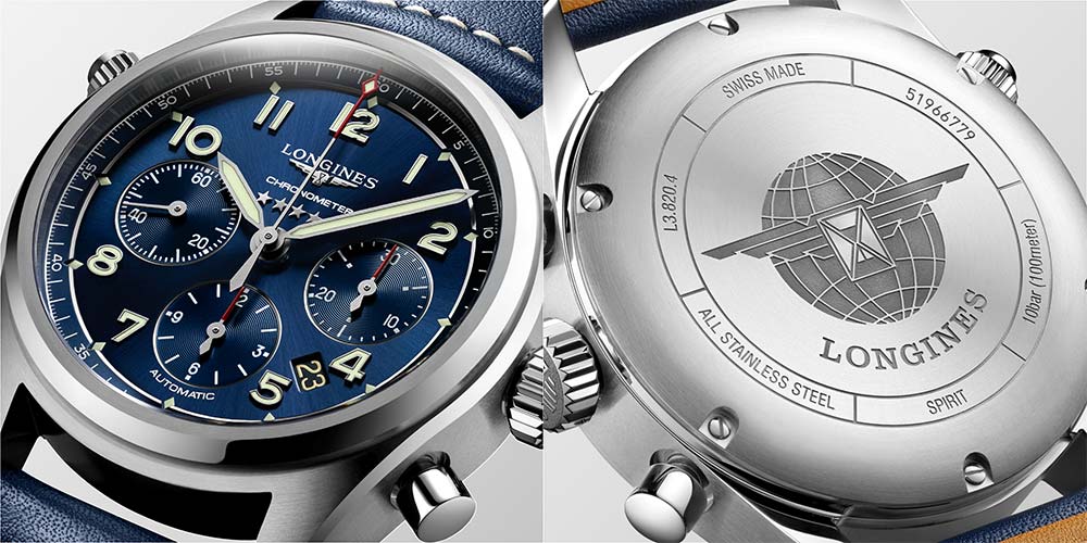 longines spirit chronograph both sides