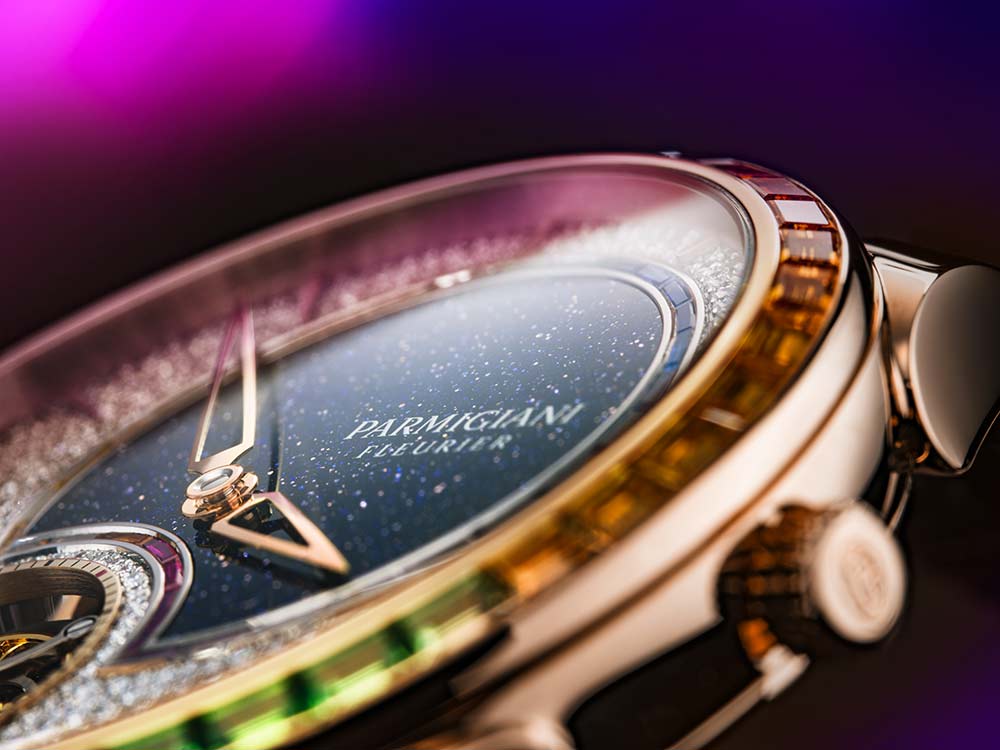 parmigiani tonda 1950 tourbillon double rainbow closeup aventurine