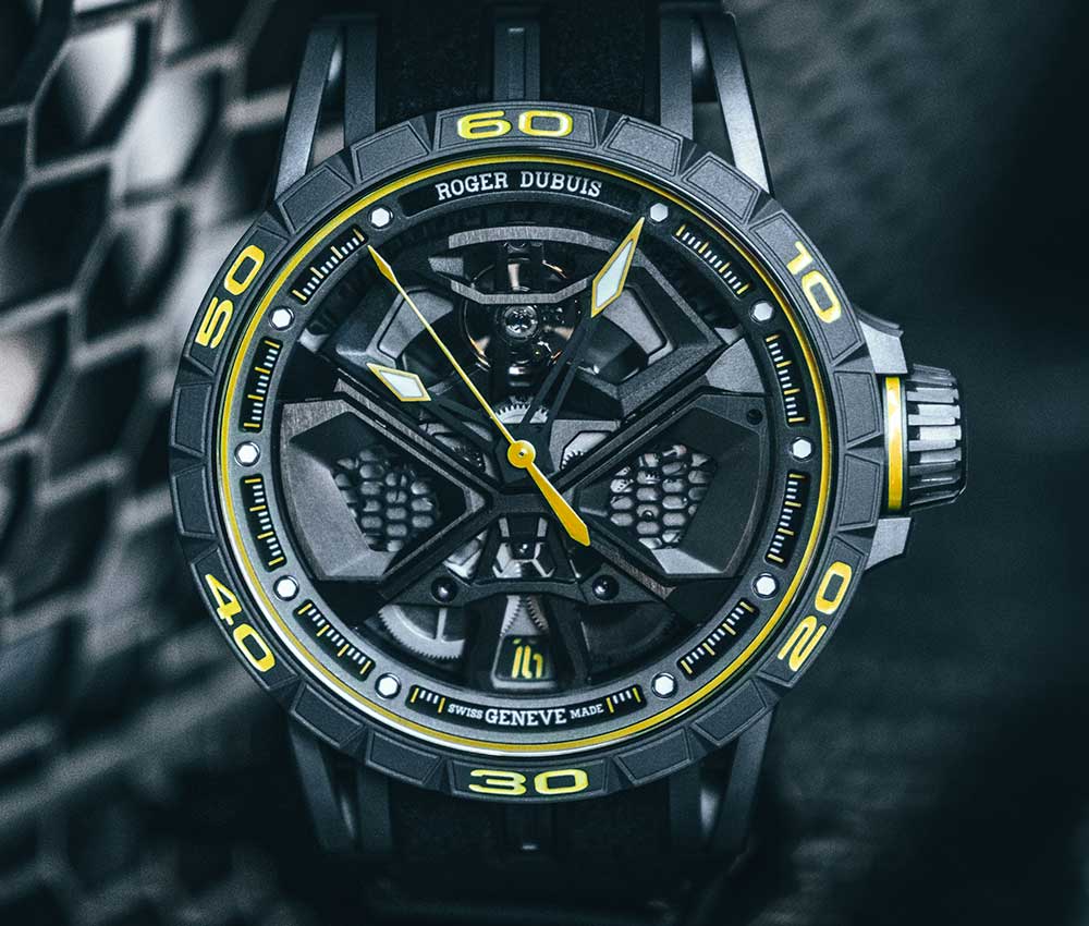 roger dubuis excalibur huracan performante closeup